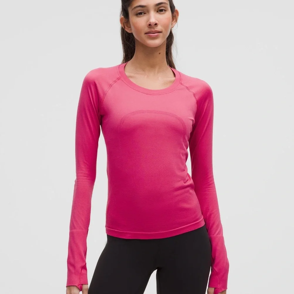 Lululemon size 6 raspberry long sleeve swiftly - Picture 1 of 3
